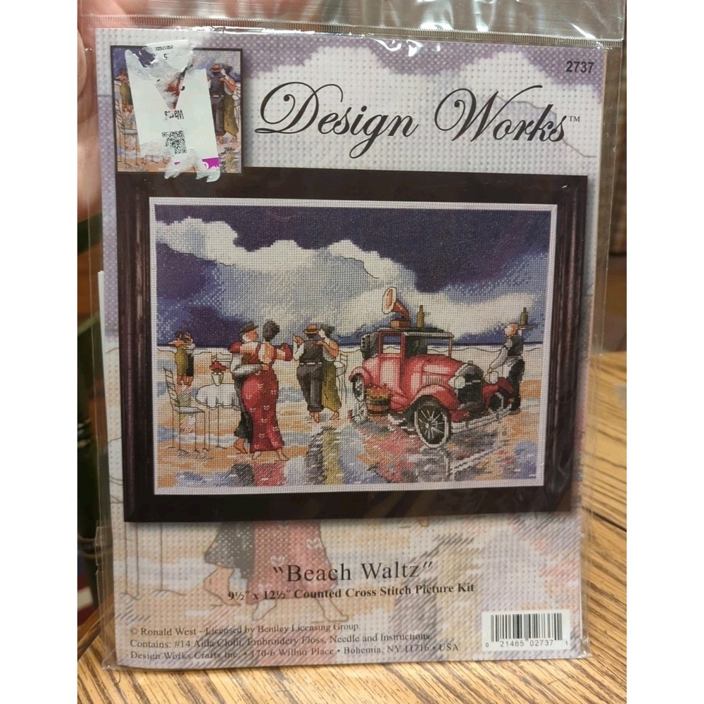 NEW Design Works Counted Cross Stitch Kit 2837 Beach Waltz Ronald West 9.5x12.5"